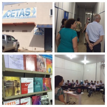 Equipe do Caminhos do Cuidado em visita a escola técnica de saúde de Rondônia, Cetas
